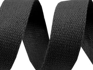 Gurtband Baumwolle 30 mm - uni schwarz