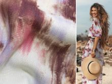 Webware Viskose Leinen - Aquarell  - bunt