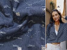 Denim Mix mit Pailetten - blau