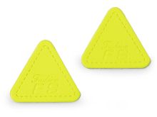Kunstleder Aufnäher ca. 23 x 25 mm 2 Stück - FS-Fashion - neon gelb