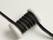 Paspelband Biese mit Glitzer 10mm - schwarz