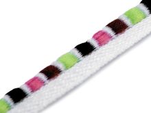 Paspelband 10mm - weiß/multicolor