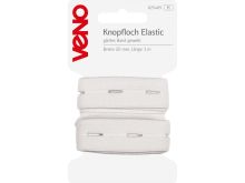 Knopfloch Elastic glattes Band gewebt SB 20mm x 1m Coupon - weiß