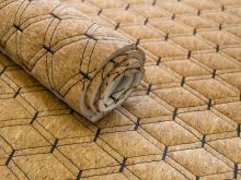 Kork Coupon ca. 50 cm x 65 cm - geometrisches Muster nahtgesteppt - schwarz