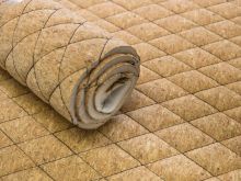 Kork Coupon ca. 50 cm x 65 cm - Rautenmuster nahtgesteppt - schwarz