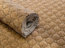 Kork Coupon ca. 50 cm x 65 cm - kleine Rauten und Kreise nahtgesteppt - schwarz