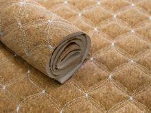 Kork Coupon ca. 50 cm x 65 cm - Karo Muster nahtgesteppt - weiß