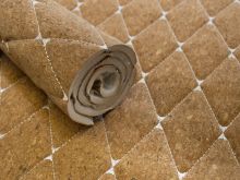 Kork Coupon ca. 50 cm x 65 cm - großes Rautenmuster nahtgesteppt - weiß
