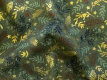 Webware Popeline Baumwolle mit Foliendruck - Weihnachten - dunkelgrün