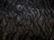 Stepper Jackenstoff - Wellenmuster - schwarz