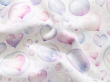 Jackenstoff mit Fleece - Innenseite Digitaldruck - Herzchen - helles rosa