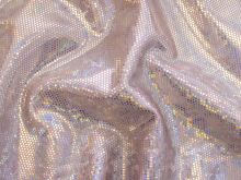 Elastischer Funktionsjersey mit Foliendruck - Hologramm Punkte - puderrosa