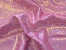 Elastischer Funktionsjersey mit Foliendruck - Hologramm Punkte - rosa