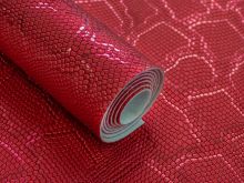 Struktur Kunstleder Coupon ca. 50 cm x 70 cm - Cobra - rot
