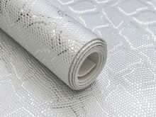 Struktur Kunstleder Coupon ca. 50 cm x 70 cm - Cobra - silber