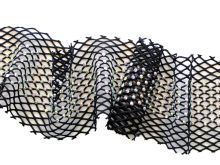 Elastischer Netzstoff/Borte ca. 75 mm - mit Steinchen - schwarz