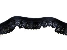 Spitzen- Rüsche 20 mm - uni - schwarz