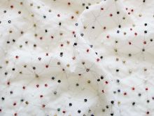 Chiffon mit Perlenstickerei - wollweiß