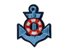 Stick - Applikation zum Aufbügeln ca. 3,5 cm x 4,5 cm - Anker - helles blau