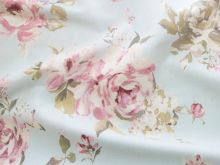 Dekostoff Half-Panama - Rosen - hellblau - rosa