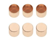 Nahaufnahme von Kordelenden 10mm - 6 Stück - roségold