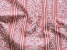 Webware Baumwolle Renforcé mercerisiert für Trachten - Streifenornamente - koralle