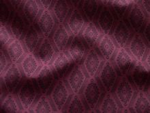 Webware Baumwolle Renforcé mercerisiert für Trachten - verzierte Rauten - dunkles himbeerrot