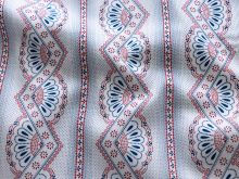 Webware Baumwolle Renforcé mercerisiert für Trachten - Ornamentstreifen - weiß-blau