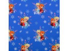 Jersey Digitaldruck - Frozen Anna und Elsa - royalblau