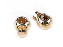 2 Kordelstopper Metall ca. 14 mm x 18 mm - für Kordeln mit 4 mm Durchmesser - goldfarben