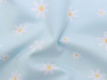 Nahaufnahme von Jersey Digitaldruck - Gänseblümchen - hellblau