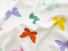 Jersey Digitaldruck - bunte Schmetterlinge - wollweiß