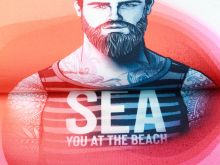 Jersey Swafing California by Thorsten Berger PANEL ca. 85 cm x 160 cm - Beach-Boy - weiß-rot