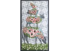 Webware Baumwolle Swafing PANEL ca. 60 cm x 110 cm French Hill Farm by Blank Quilting - floraler Bauernhof - grau