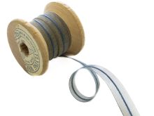 Chiffonband mit Streifen ca. 8mm - blau