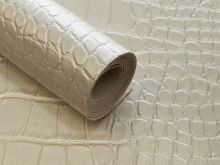 Nahaufnahme von Struktur Kunstleder Coupon ca. 50 cm x 140 cm - Krokodiloptik - champagner