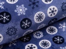 Wellnessfleece - Eiskristalle - blau