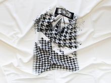 Jersey PANEL ca 150 cm  x 80 cm - Hahnentritt - wollweiß