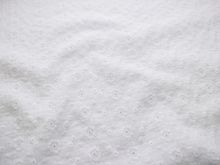 Musselin Baumwolle Double Gauze Broderie - Lochstickerei - Blumen - weiß