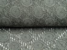  Hochwertige Spitze - Kreis-Muster - uni olive