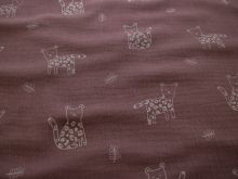  Musselin Baumwolle - niedliche Leoparden - mauve
