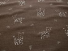  Musselin Baumwolle - niedliche Leoparden - braun - taupe