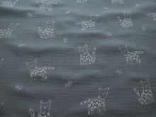  Musselin Baumwolle - niedliche Leoparden - stahlblau