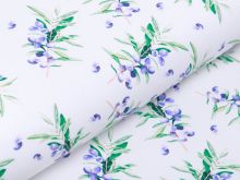 Jersey Digitaldruck Maia - Blaubeerstrauch - wollweiß 