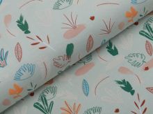 Jersey - Blätter und Grasbüschel - altmint