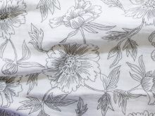  Musselin Baumwolle - Blümchen - wollweiß