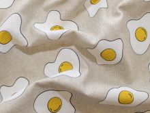 Dekostoff Half-Panama Leinenoptik - Spiegeleier - sand