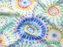 Webware Viskose Digitaldruck leicht dehnbar - Mandala - weiß - blau