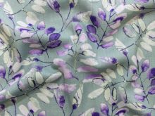 Webware Viskose Leinen - Eucalyptus  - dunkle minze