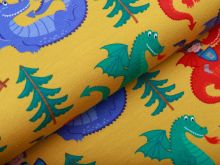 Jersey Swafing Ritter Drachenherz by Sandra Kretzmann - Ritter / Drachen - senf